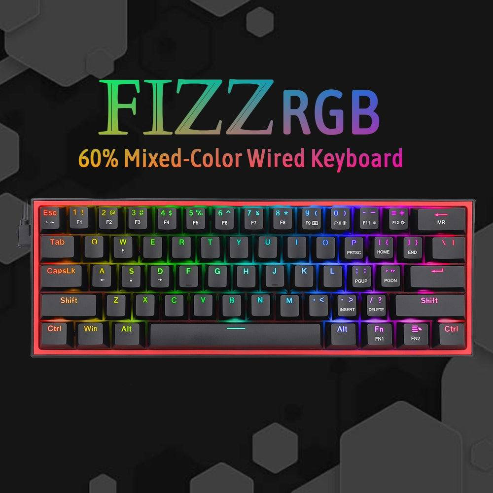کیبورد ردراگون گیمینگ سیم دار مدل Fizz K617 RGB